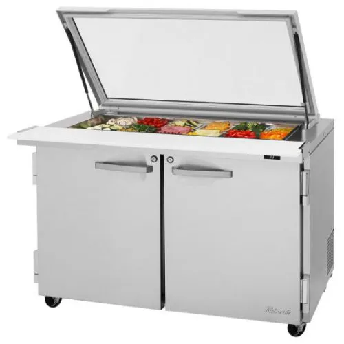 Turbo Air Two Door Sandwich/Salad Prep Table-Glass Lid PST-48-18-N-GL