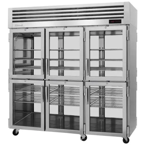 TurboAir 6 Half Solid Front Doors / 6 Half Glass Back Doors Pass-Thru,Top Mount Heated Cabinet (208V) PRO-77-6H-SG-PT
