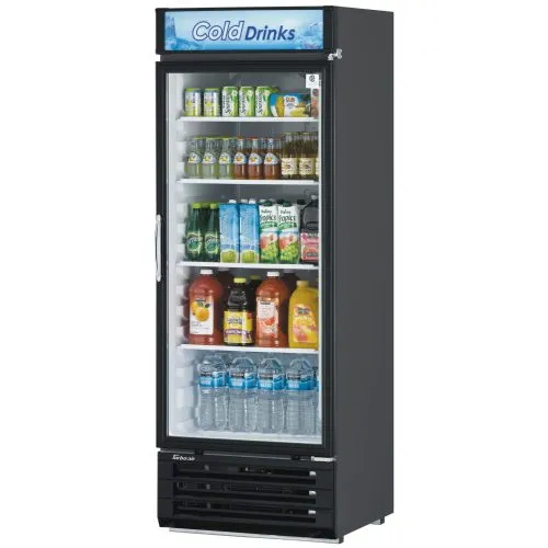 Turbo Air 1 Door Swing Glass Merchandiser, Black Cabinet TGM-22RV(B)-N6